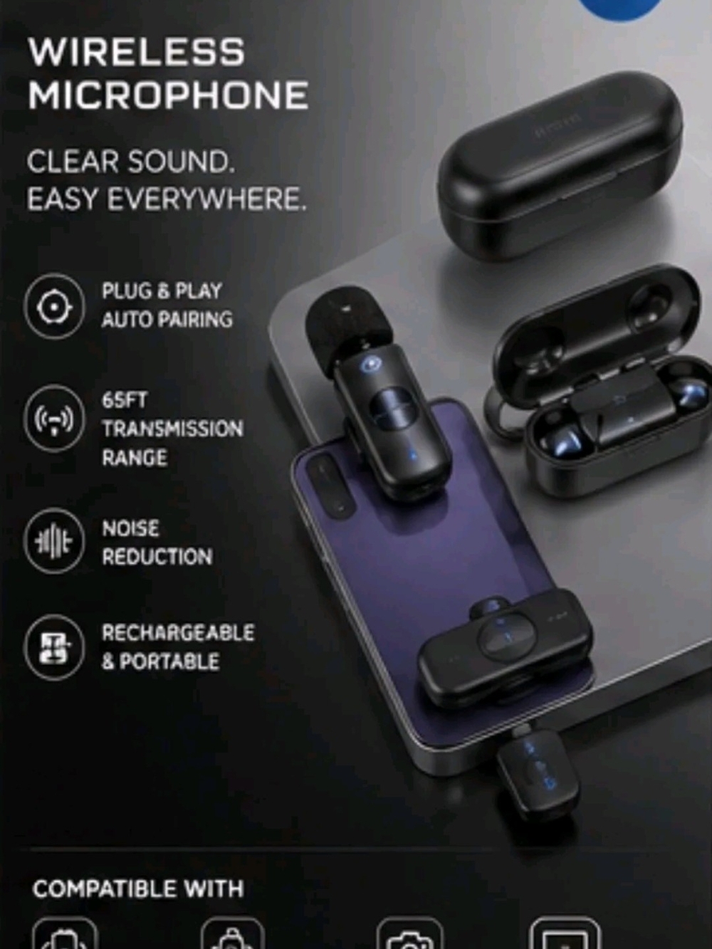 Wireless Clip-On Microphone - 2 Mics